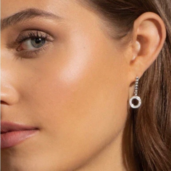 BRAND NEW! ‘Caviar Spark’ drop circle diamond earrings by LAGOS. 925 S.Silver. - Picture 2 of 6